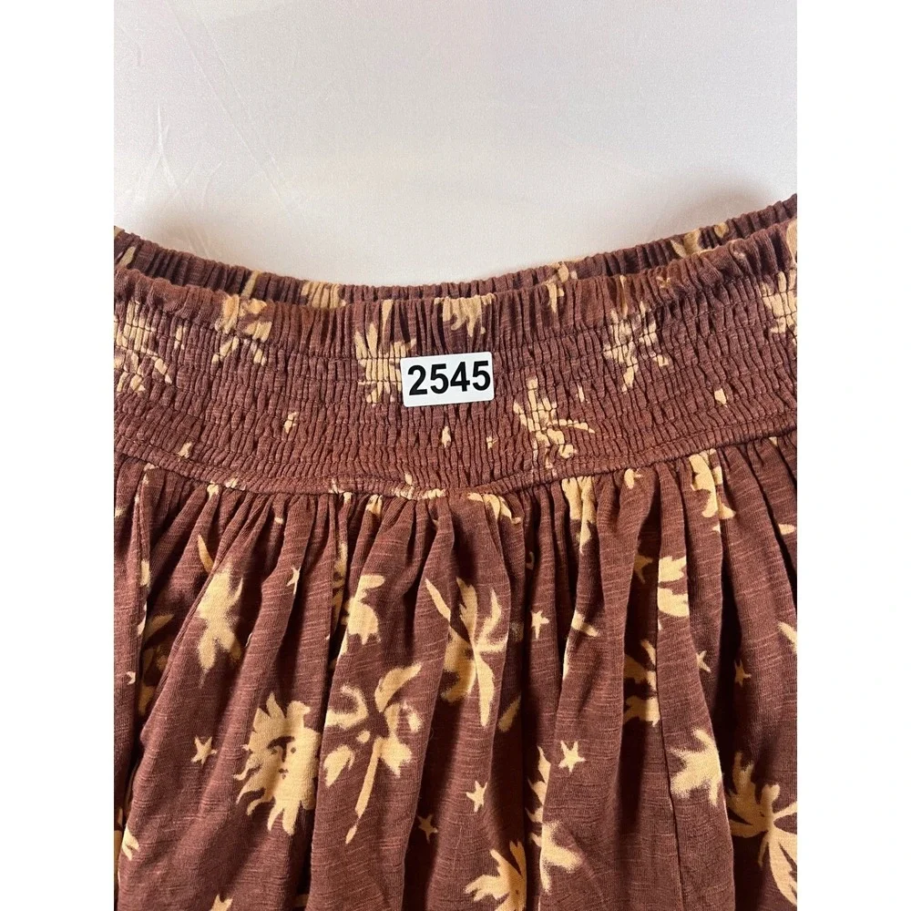 Torrid Womens‎ Mini Skirt Tiered Smocked Celestial Palm Tree Brown Size 0